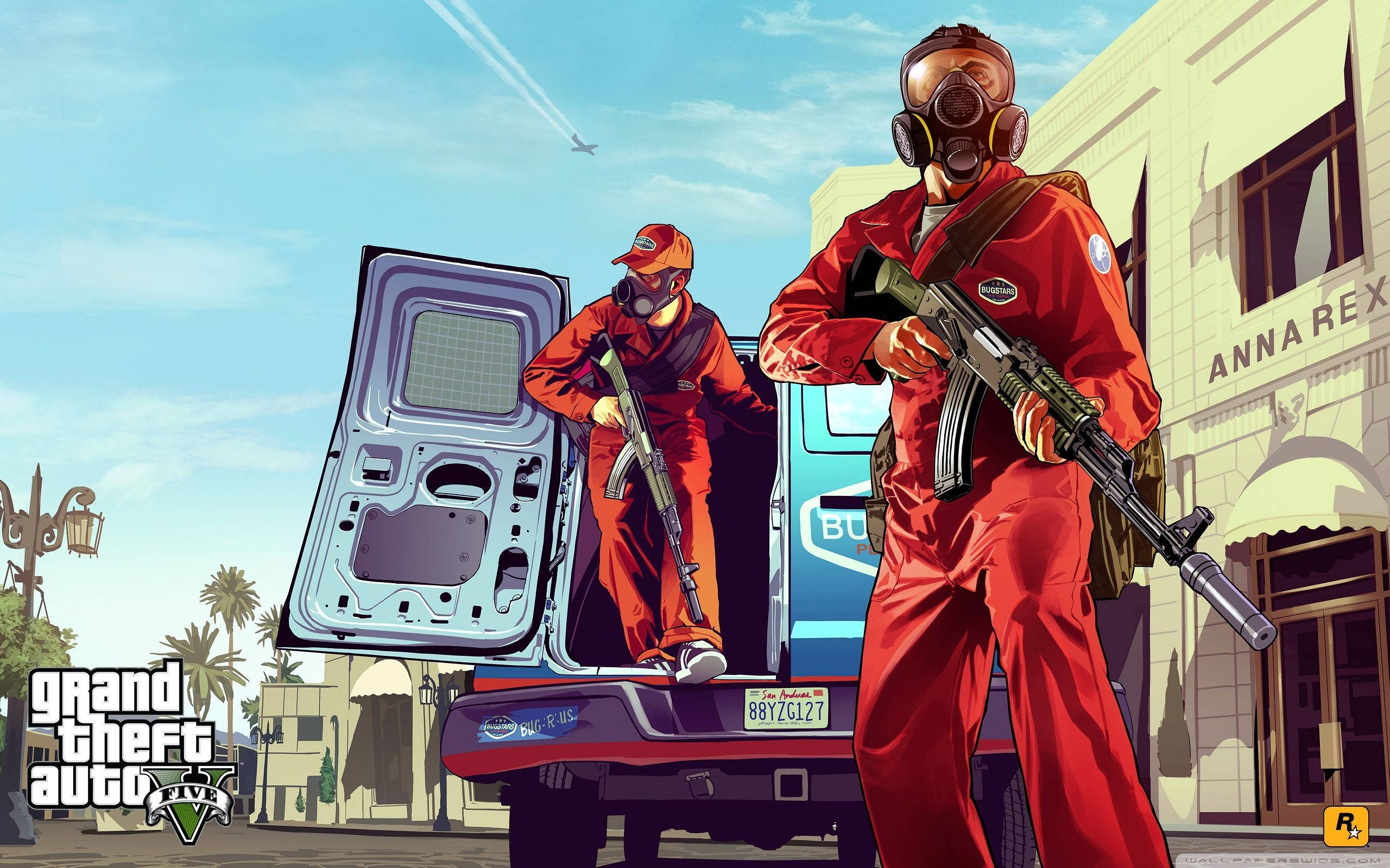 1080p GTA 5 은행 강도 배경화면