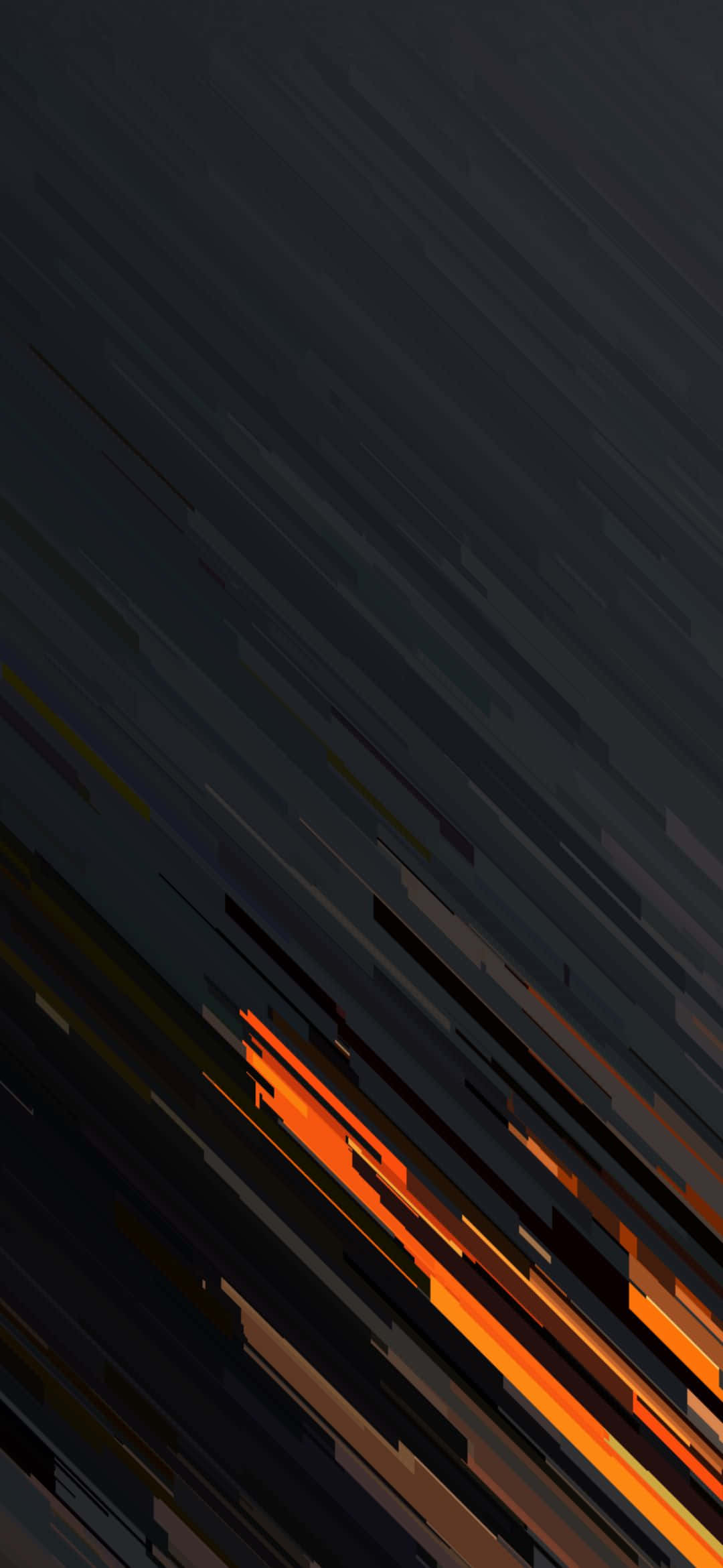 1080x2340 4K 추상 블랙 오렌지 스트라이프 배경화면