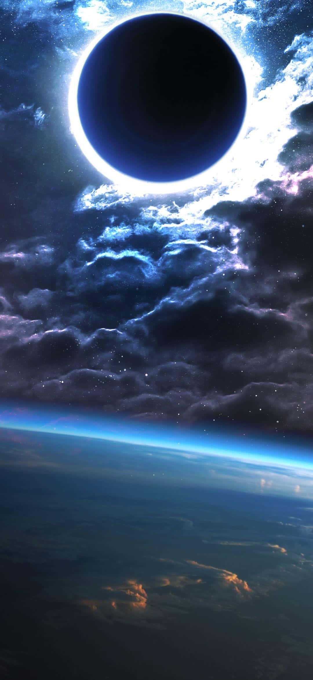 1080x2340 4K 태양식 디지털 아트 배경화면