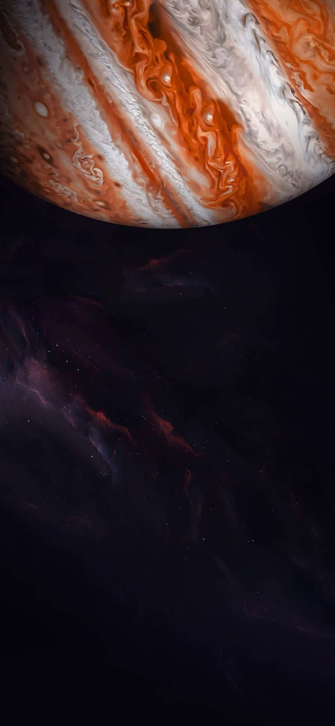 1080x2340 4K 행성 목성 기울어진 디지털 아트 배경화면