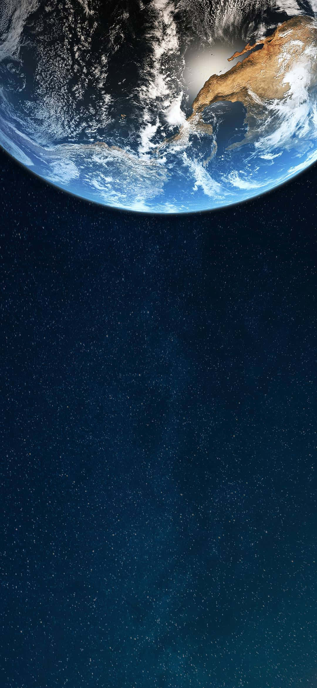 1080x2340 4K 반쪽 지구 우주 배경 배경화면