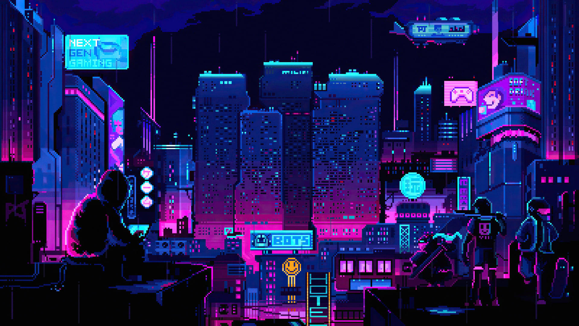 1920 X 1080 게이밍 사이버펑크 시티 배경화면