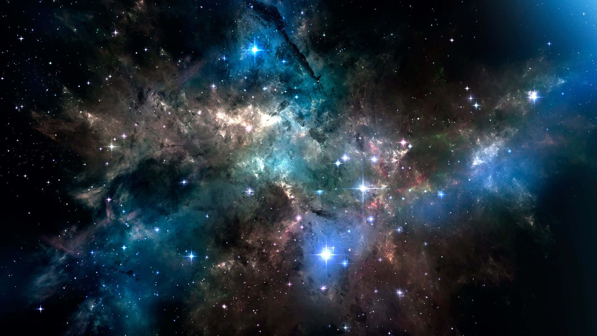 1920 X 1080 성운과 반짝이는 별들 배경화면
