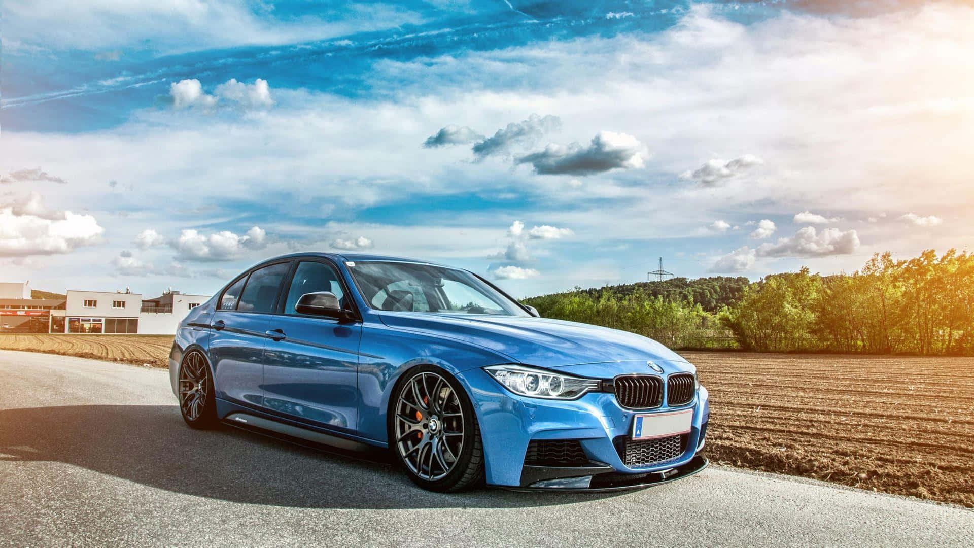 1920x1080 BMW 반짝이는 블루 F30 배경화면