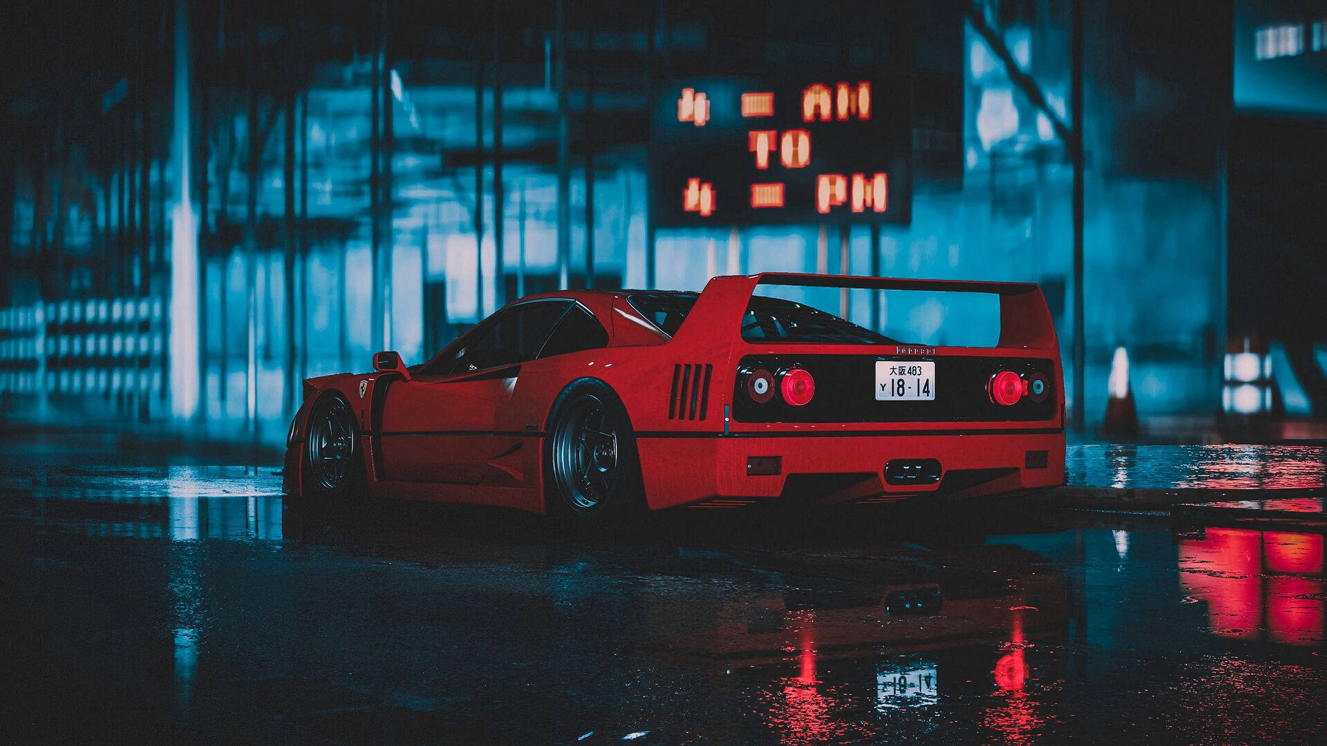 1920x1080 페라리 F40 후면 배경화면