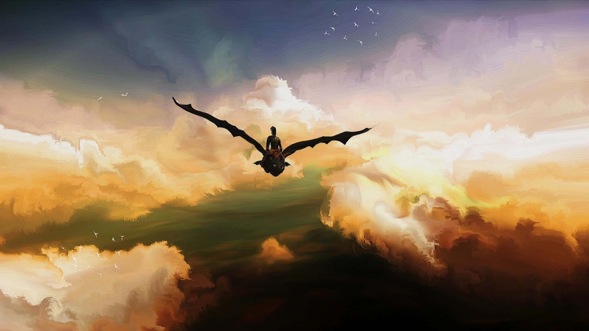 2048x1152 감성적인 드래곤 길들이기 그림 배경화면