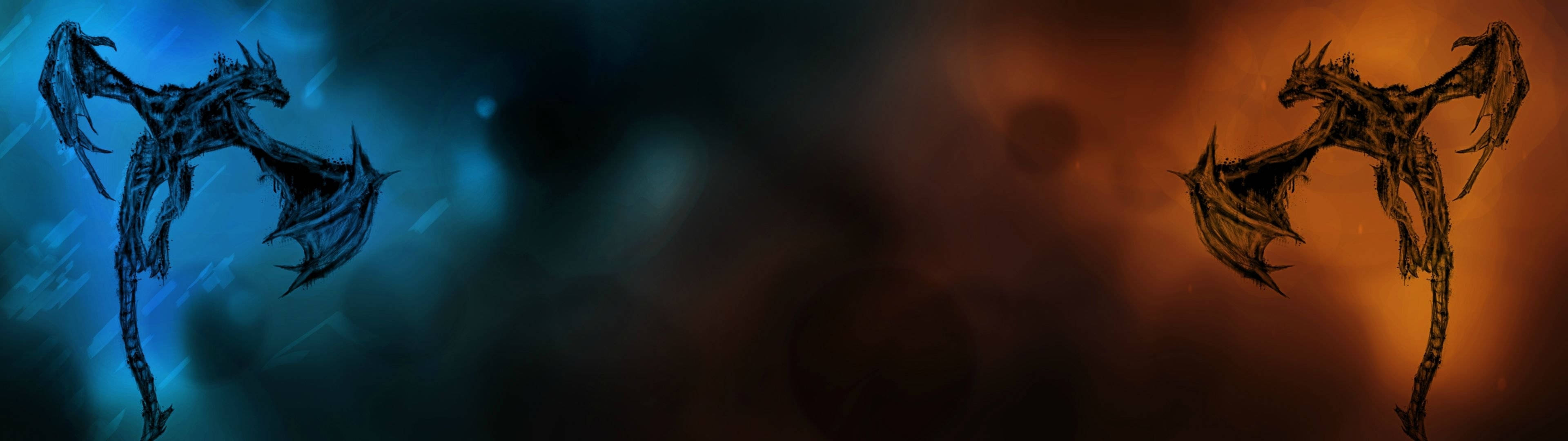 3840x1080 HD 듀얼 모니터 드래곤 배경화면
