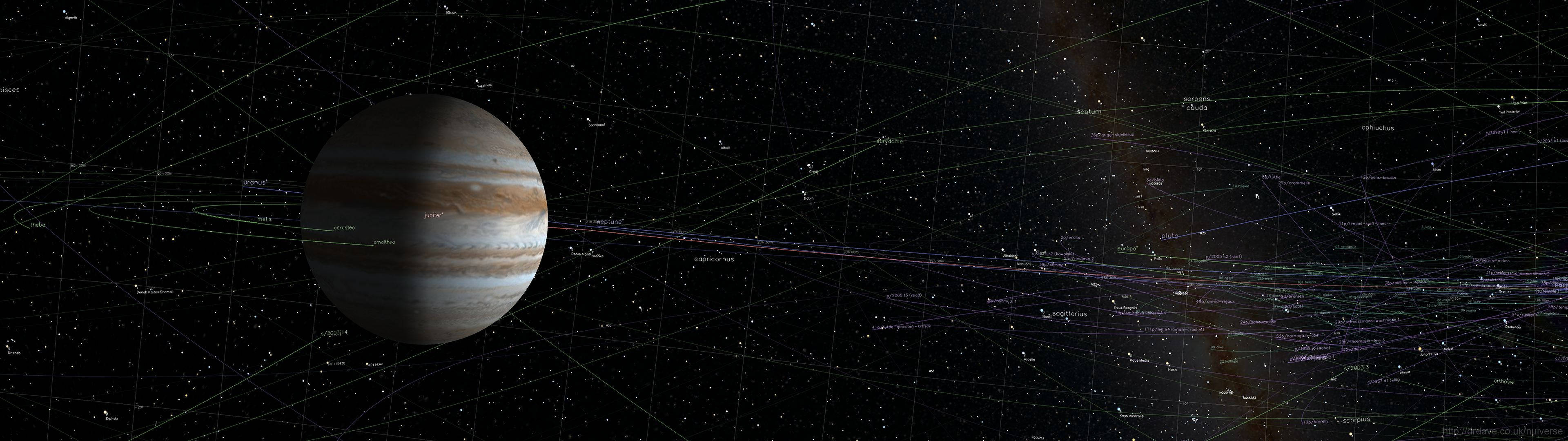 3840x1080 HD 듀얼 모니터 목성 배경화면