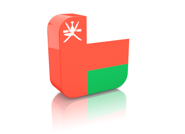 오만 국기 큐브 3D 렌더 배경화면