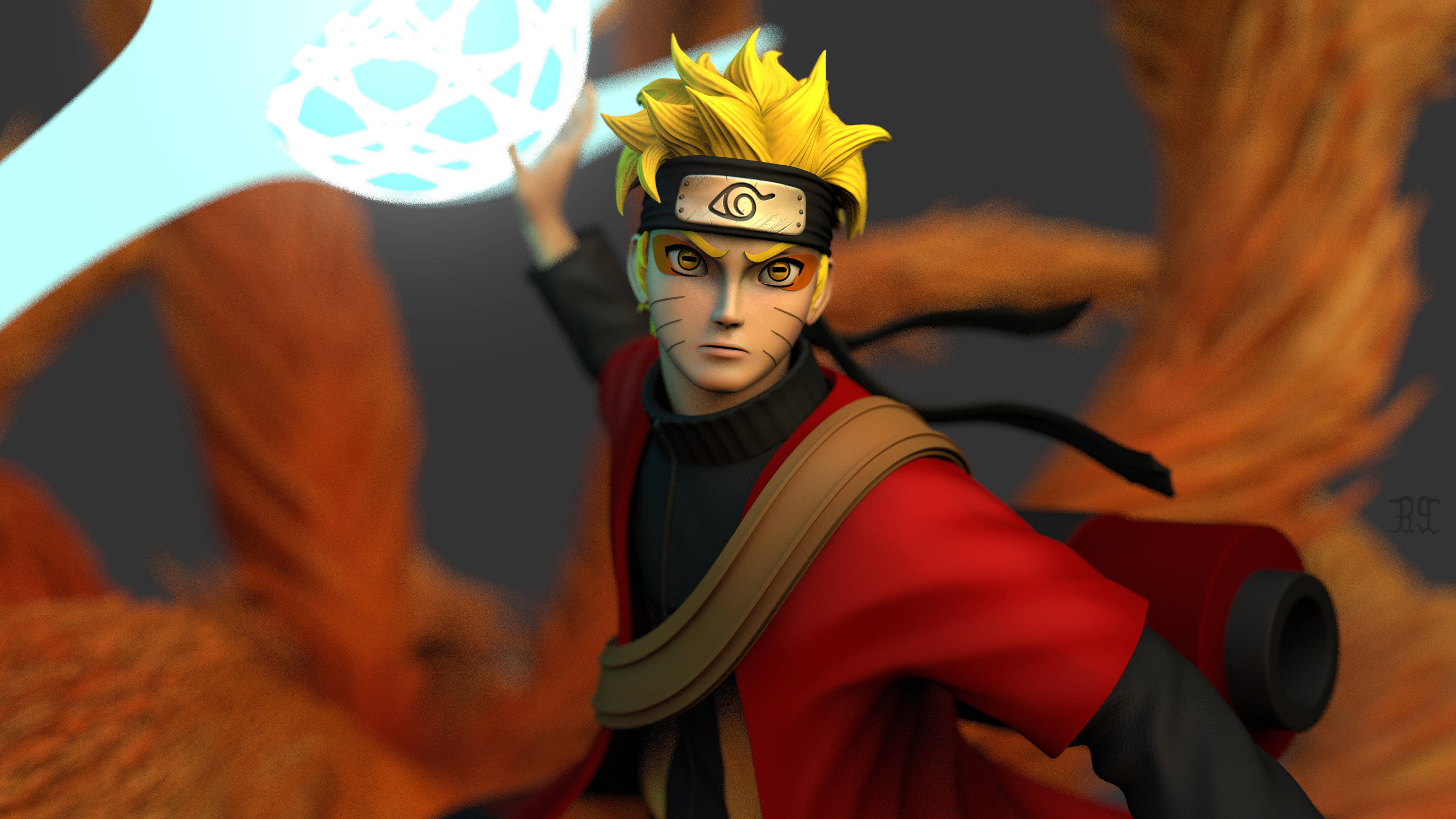 3D 나루토 4K Sage Mode 배경화면