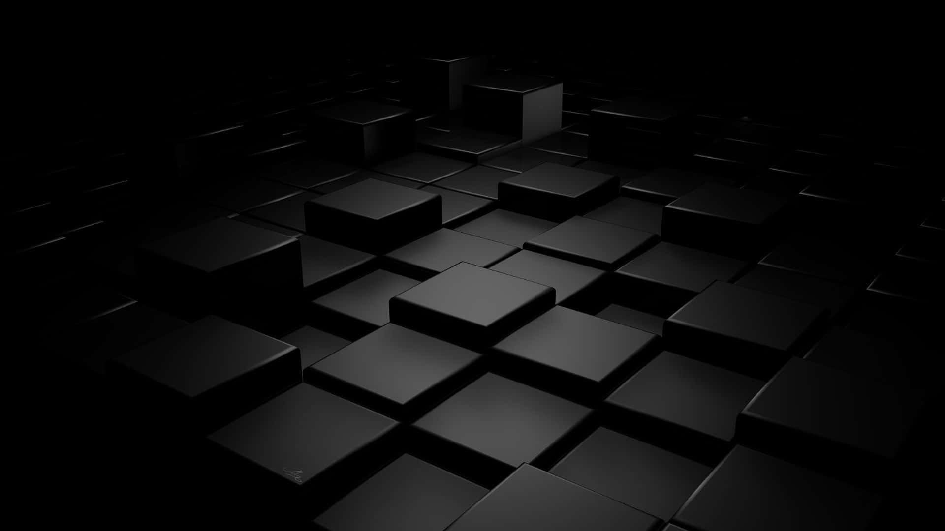 합쳐지는 3D 큐브들 올 블랙 배경 배경화면