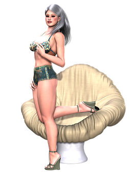 3D 렌더링 패션 모델 배경화면