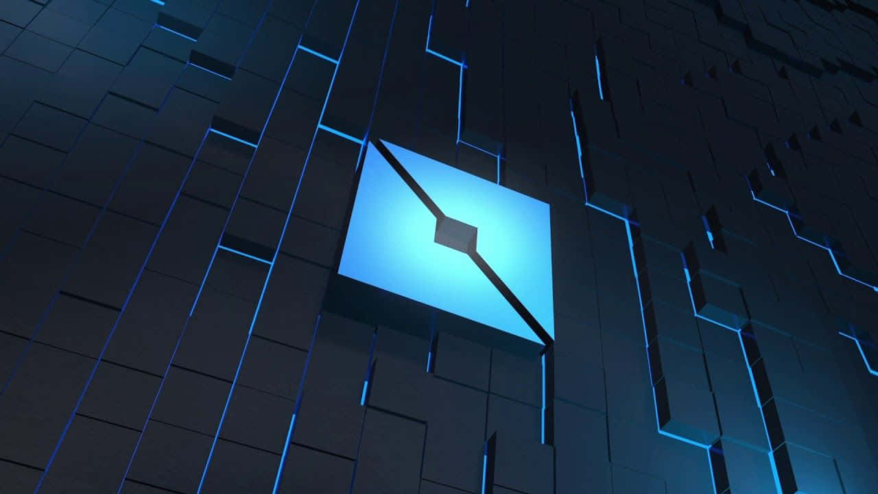 3D Roblox 블루 스퀘어 로고 배경화면