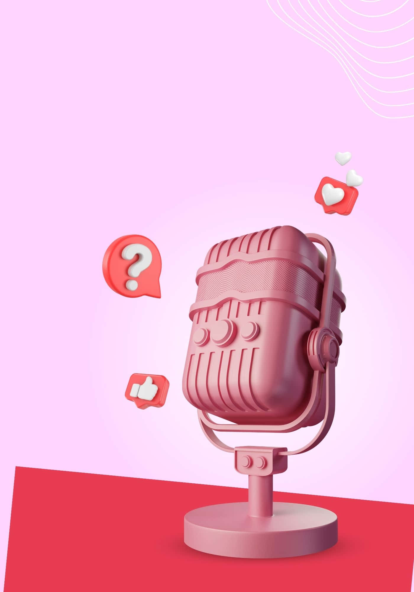 멋진 3D 핑크 마이크 배경화면