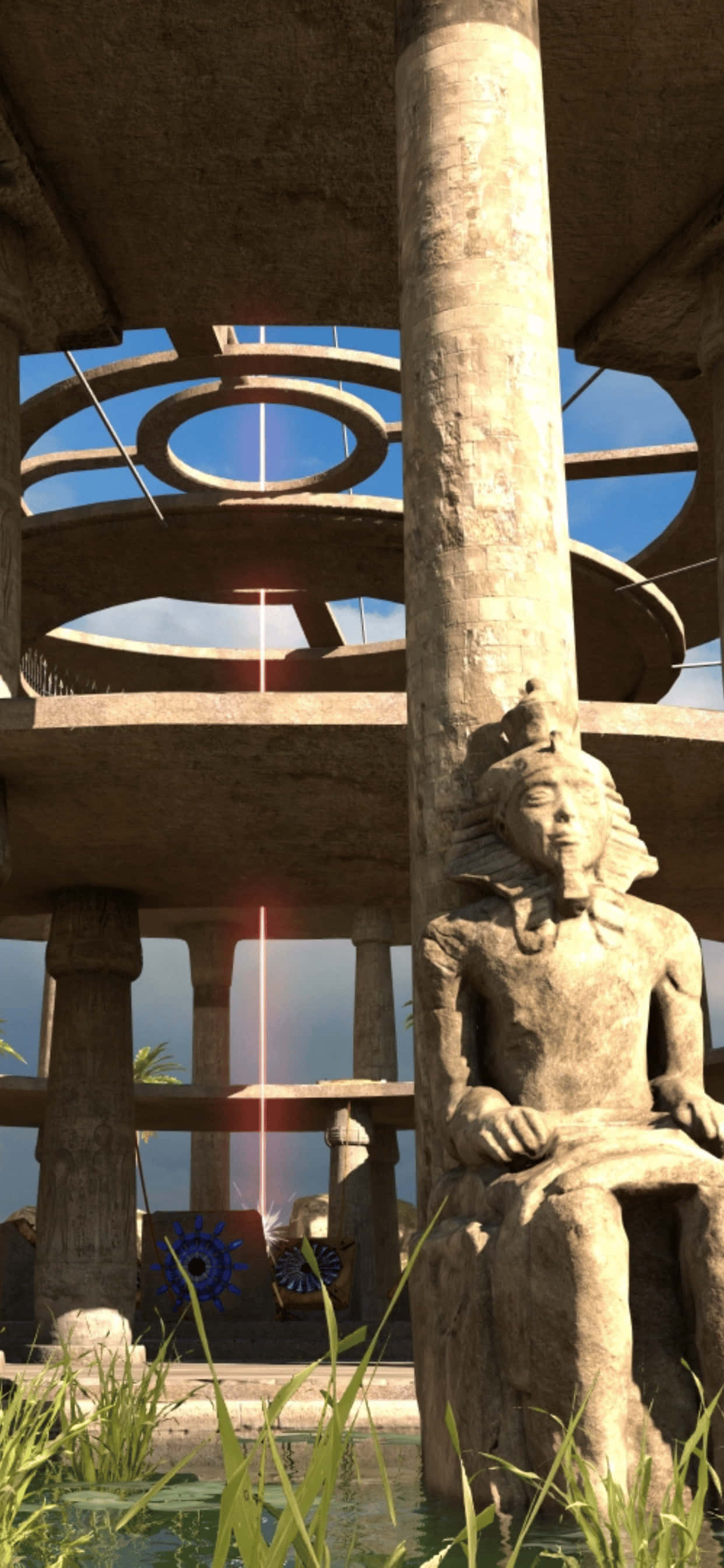 고대 이집트 구조물의 3D 이미지 배경화면