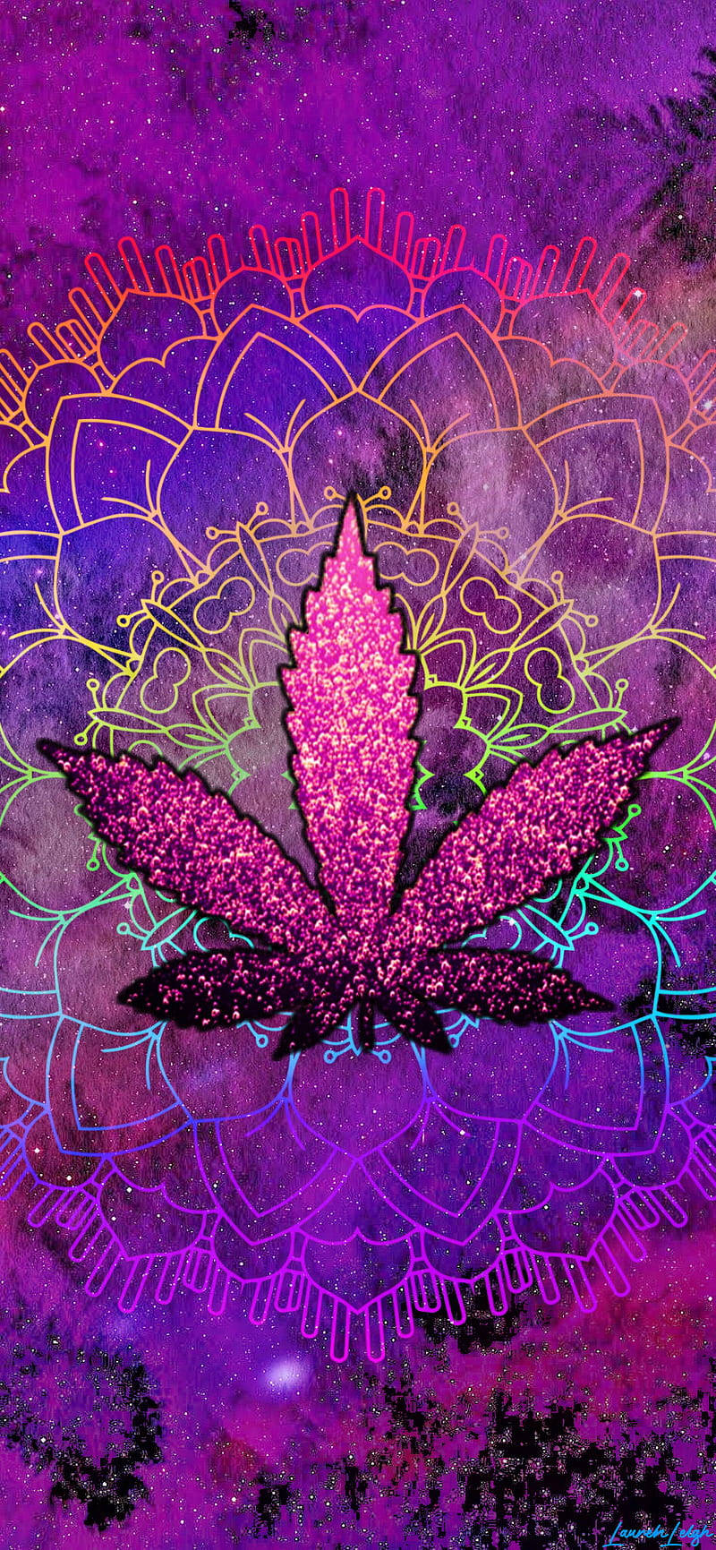 420 퍼플 글리터 위드 배경화면