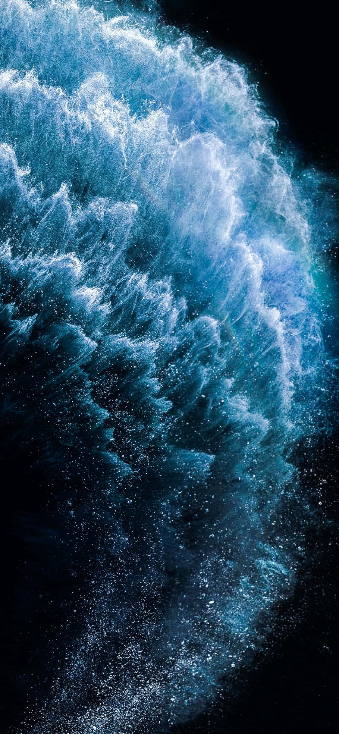 4K AMOLED 배경화면 부서지는 파도 질감 배경화면