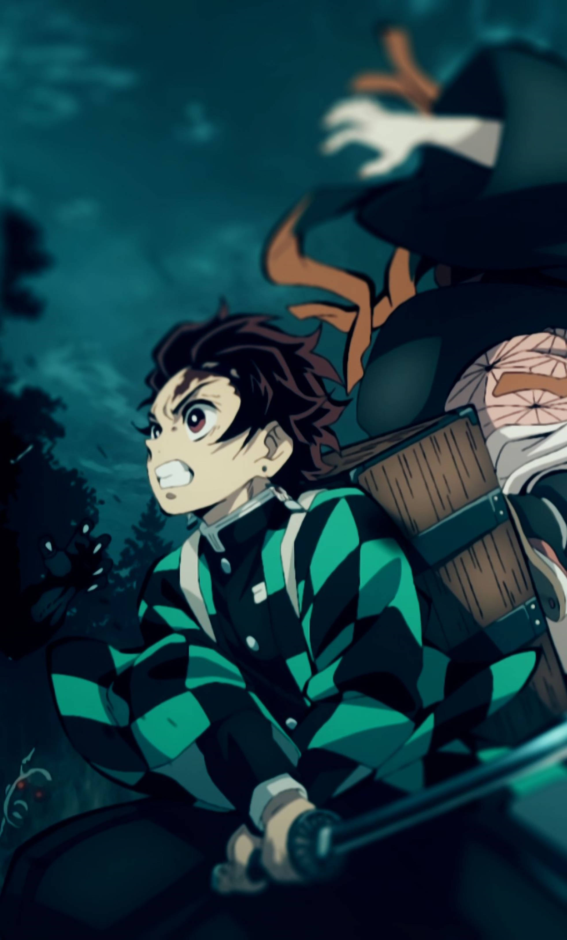 4K Anime iPhone Demon Slayer 성난 탄지로 배경화면