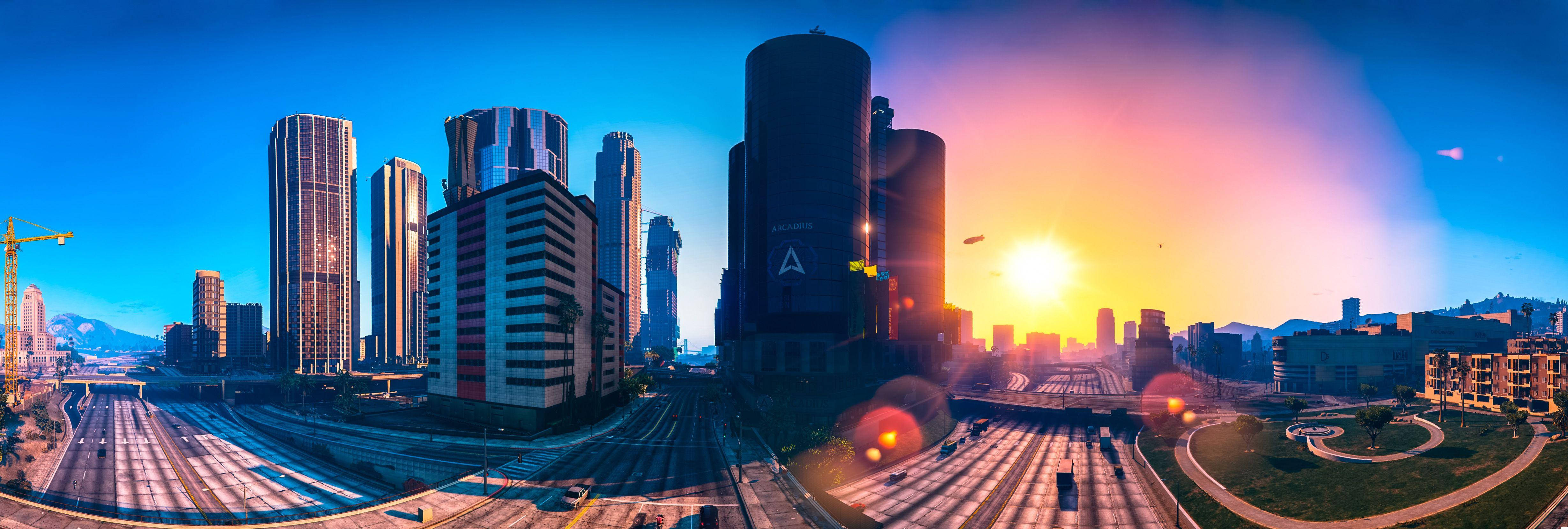 4K GTA 5 로스 산토스 빌딩 배경화면