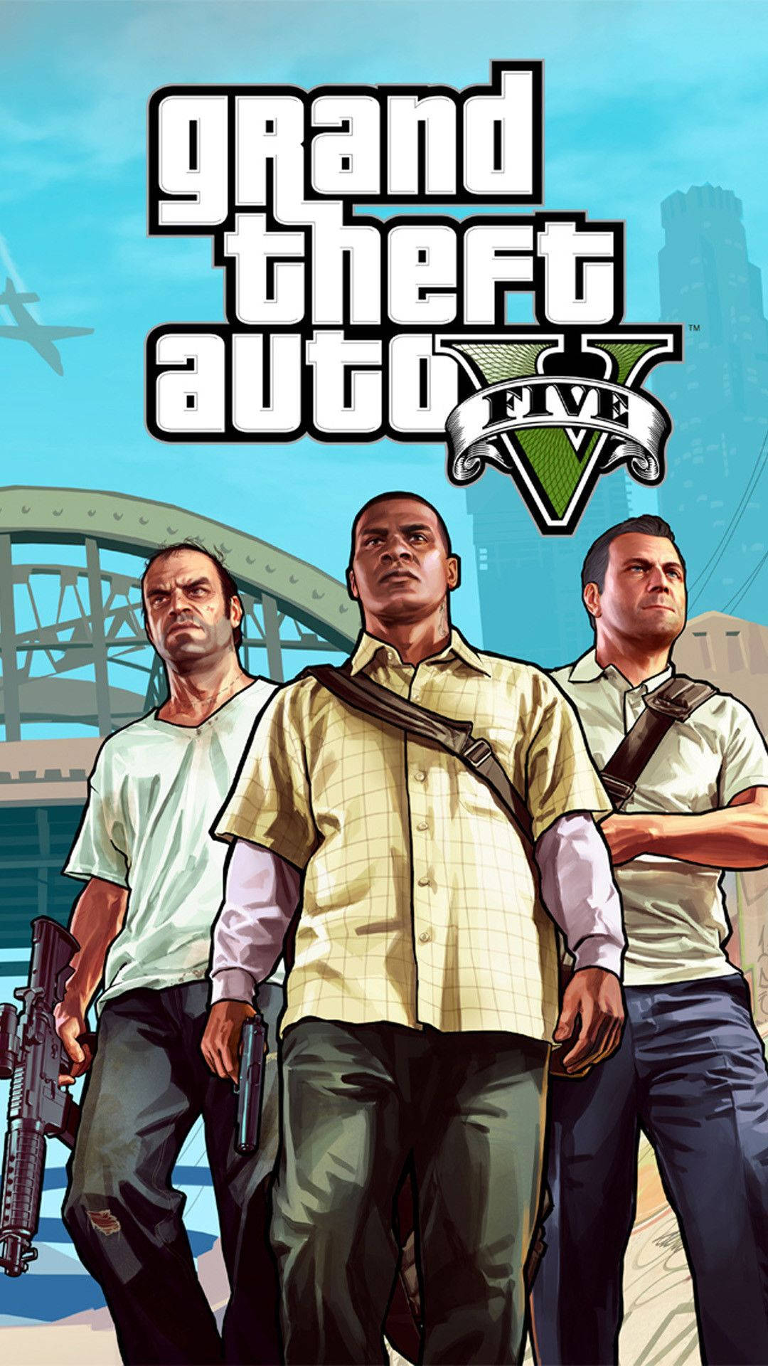 4K GTA 5 트레버 프랭클린 마이클 폰 배경화면