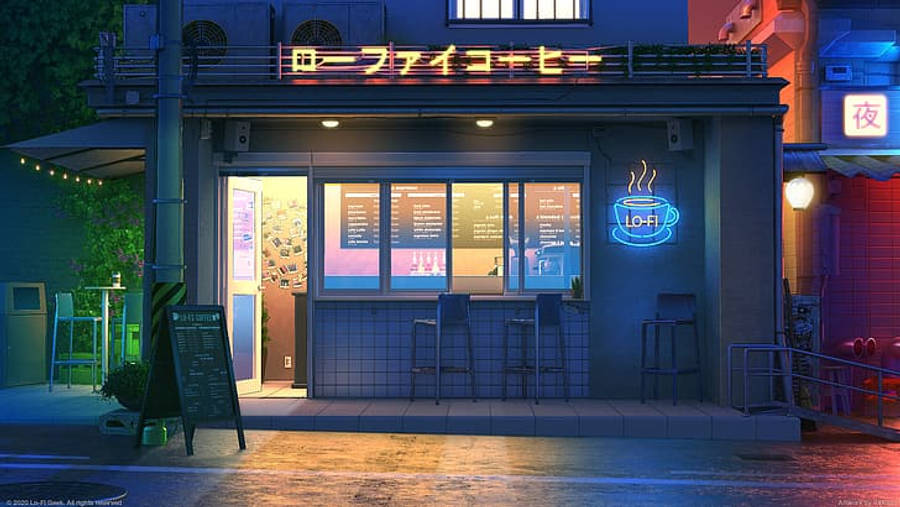 카페 4K Lo Fi 배경화면