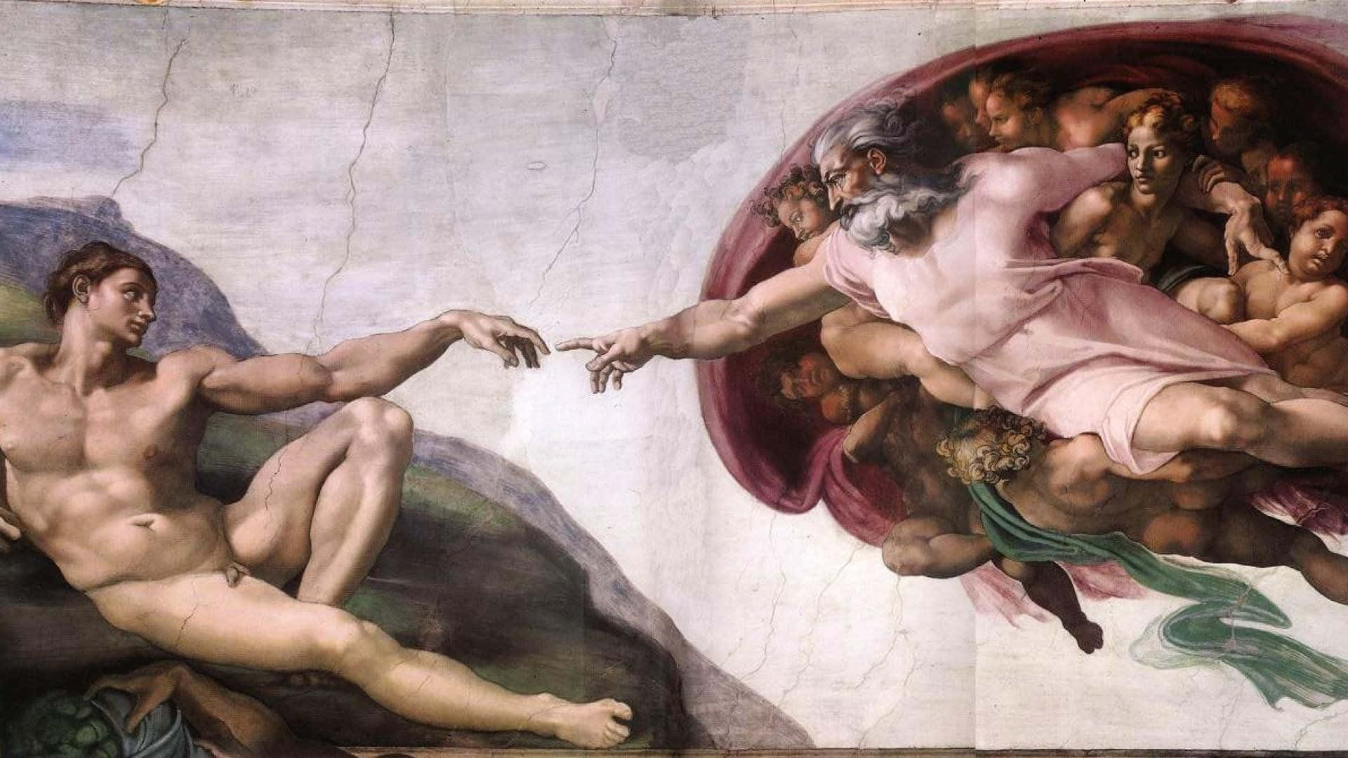 아담의 창조 4K 가로형 배경화면