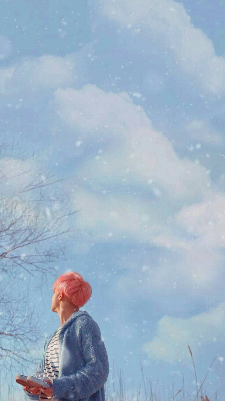 Aesthetic BTS 지민 하트 들고 있는 사진 배경화면