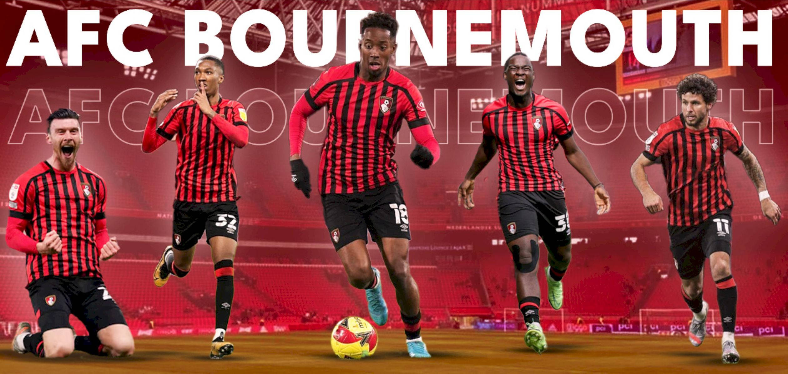 AFC 본머스 축구 선수 다섯 명 배경화면