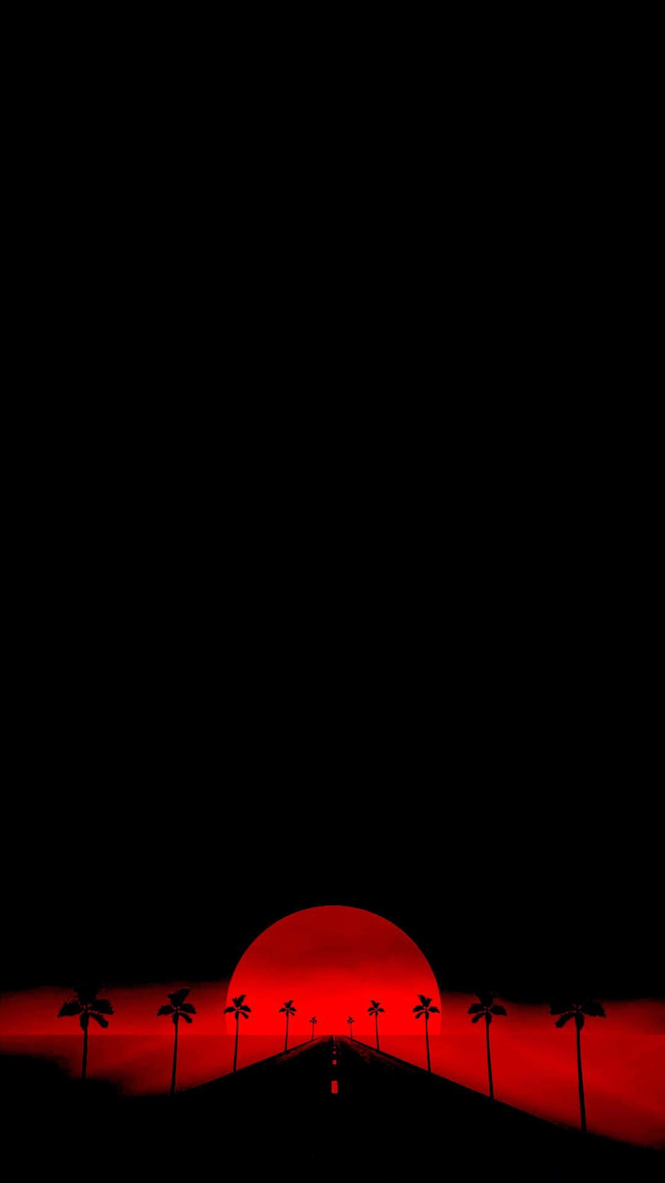 AMOLED 배경 붉은 태양 길 배경화면
