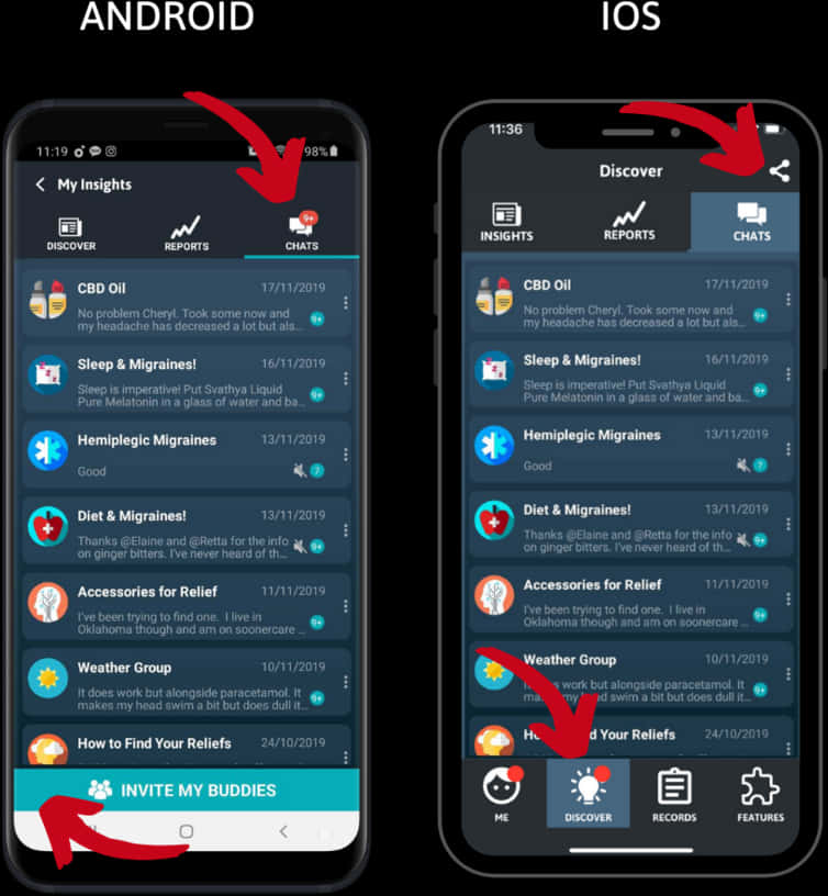 Android vs iOS 앱 인터페이스 비교 배경화면