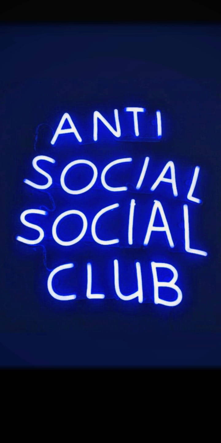 Anti Social Social Club 파란 네온 배경화면