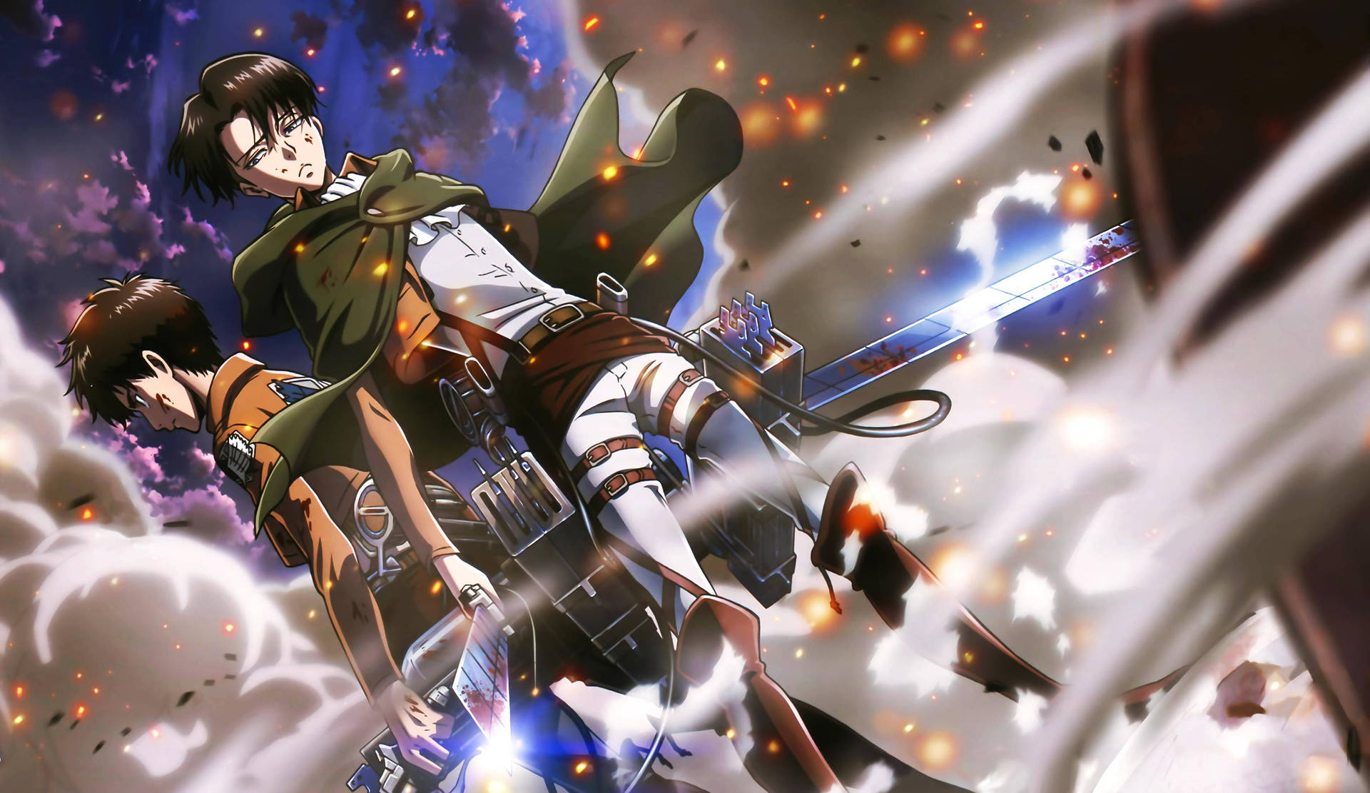 AOT 리바이 에렌 애니메이션 4k 배경화면 — 애니메이션 4K GIF 배경화면