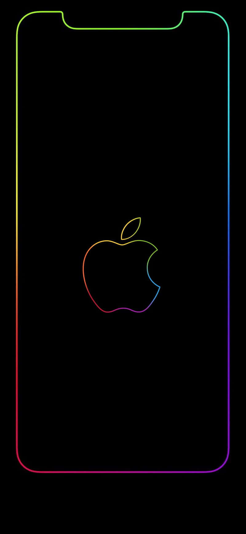 Apple iPhone X 네온 로고 배경화면