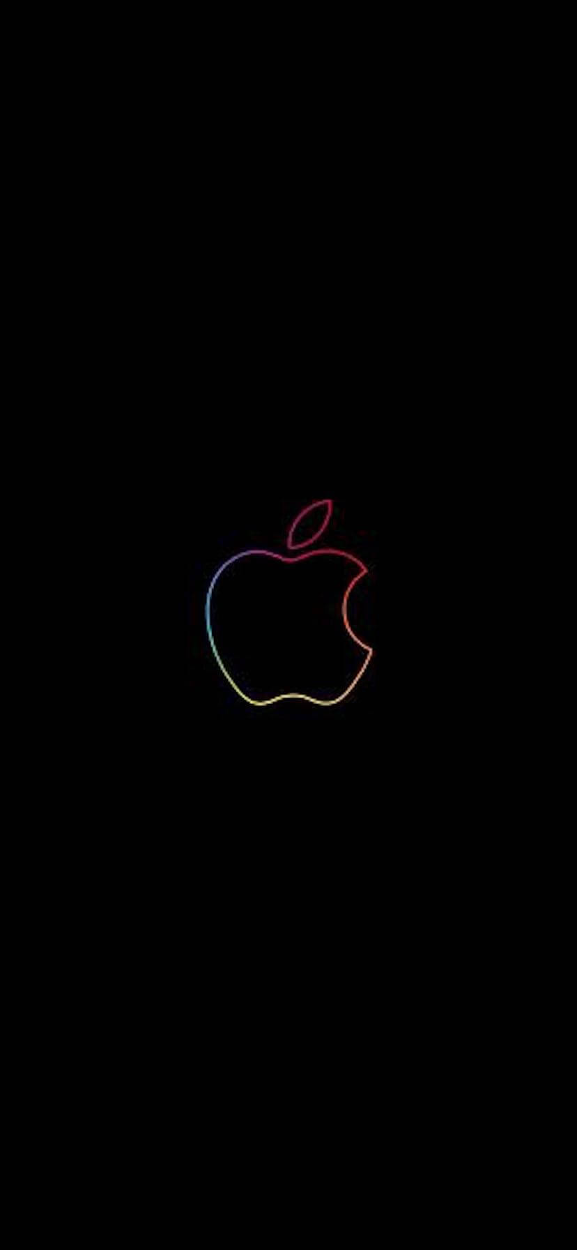 생생한 무지개 테두리가 있는 Apple iPhone XR 배경화면