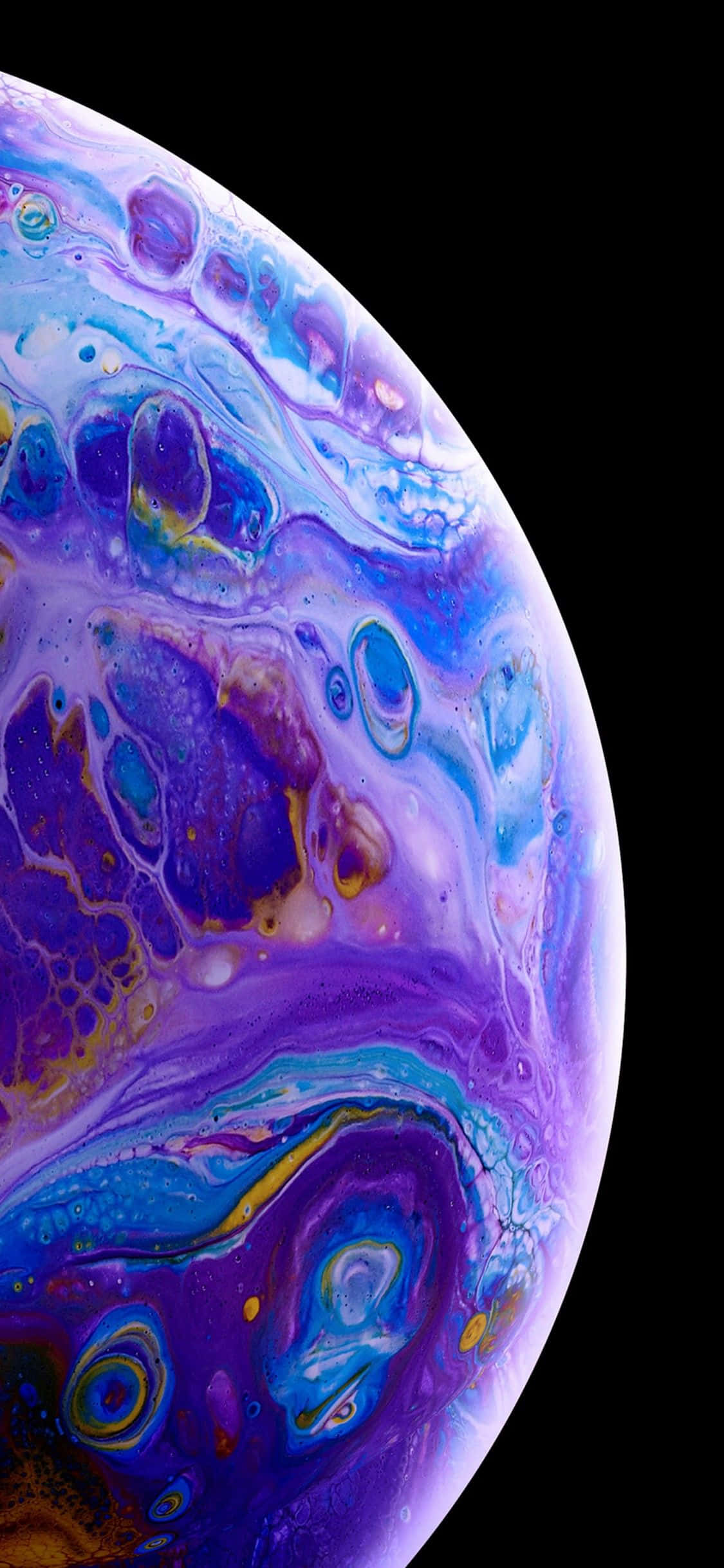 Apple iPhone XS 보라색 파란색 유체 버블 배경화면