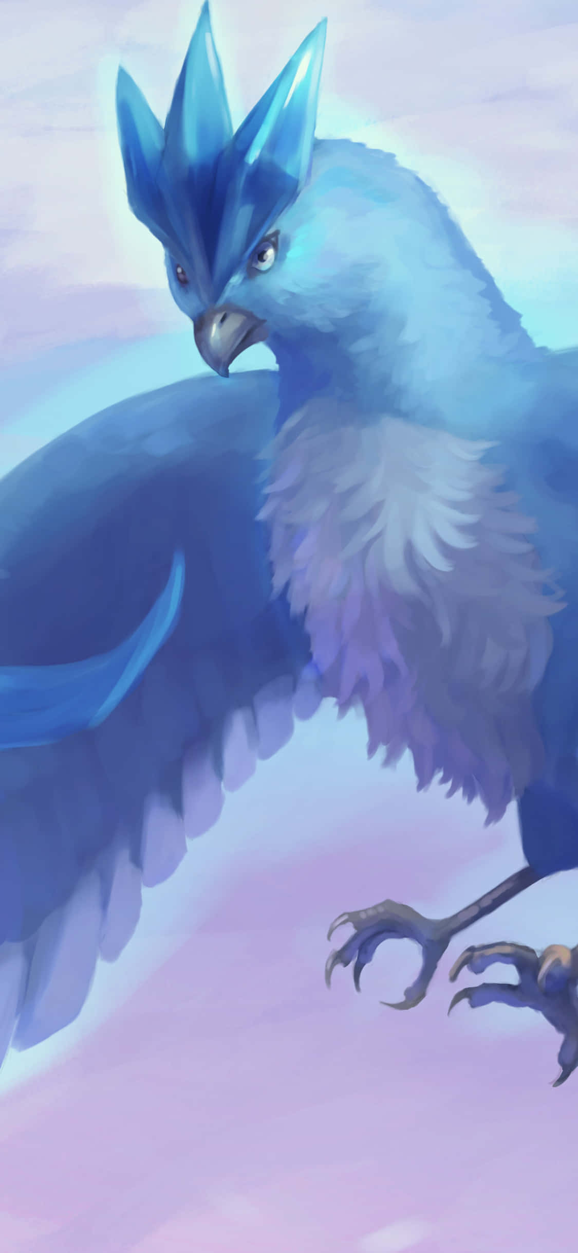 파스텔 그라데이션 배경의 Articuno 배경화면