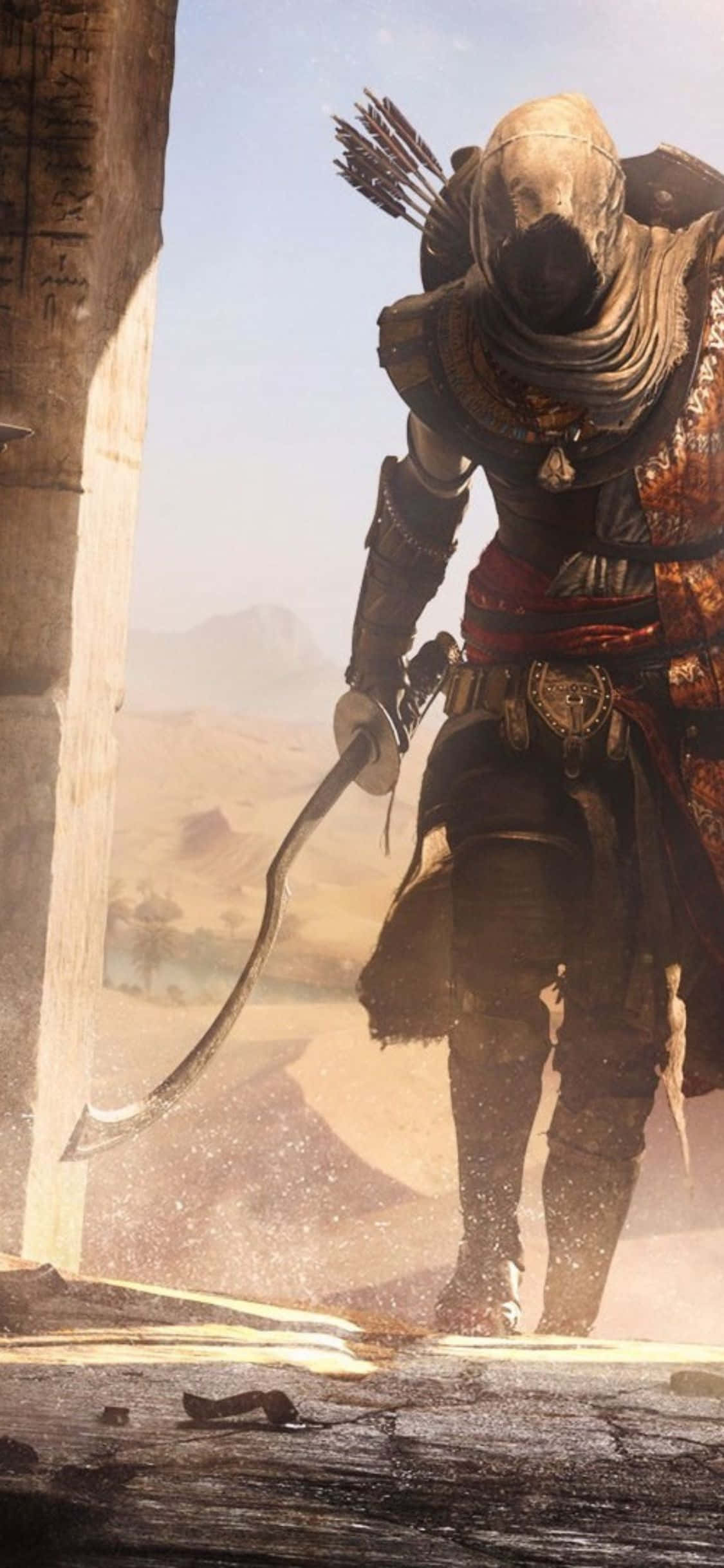 Assassin's Creed Origins, iPhone X에서 대담한 새로운 모험에 도전하세요. 배경화면