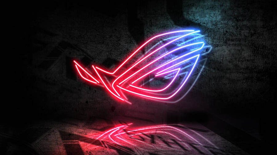 네온 블루와 레드 ASUS ROG 로고 배경화면