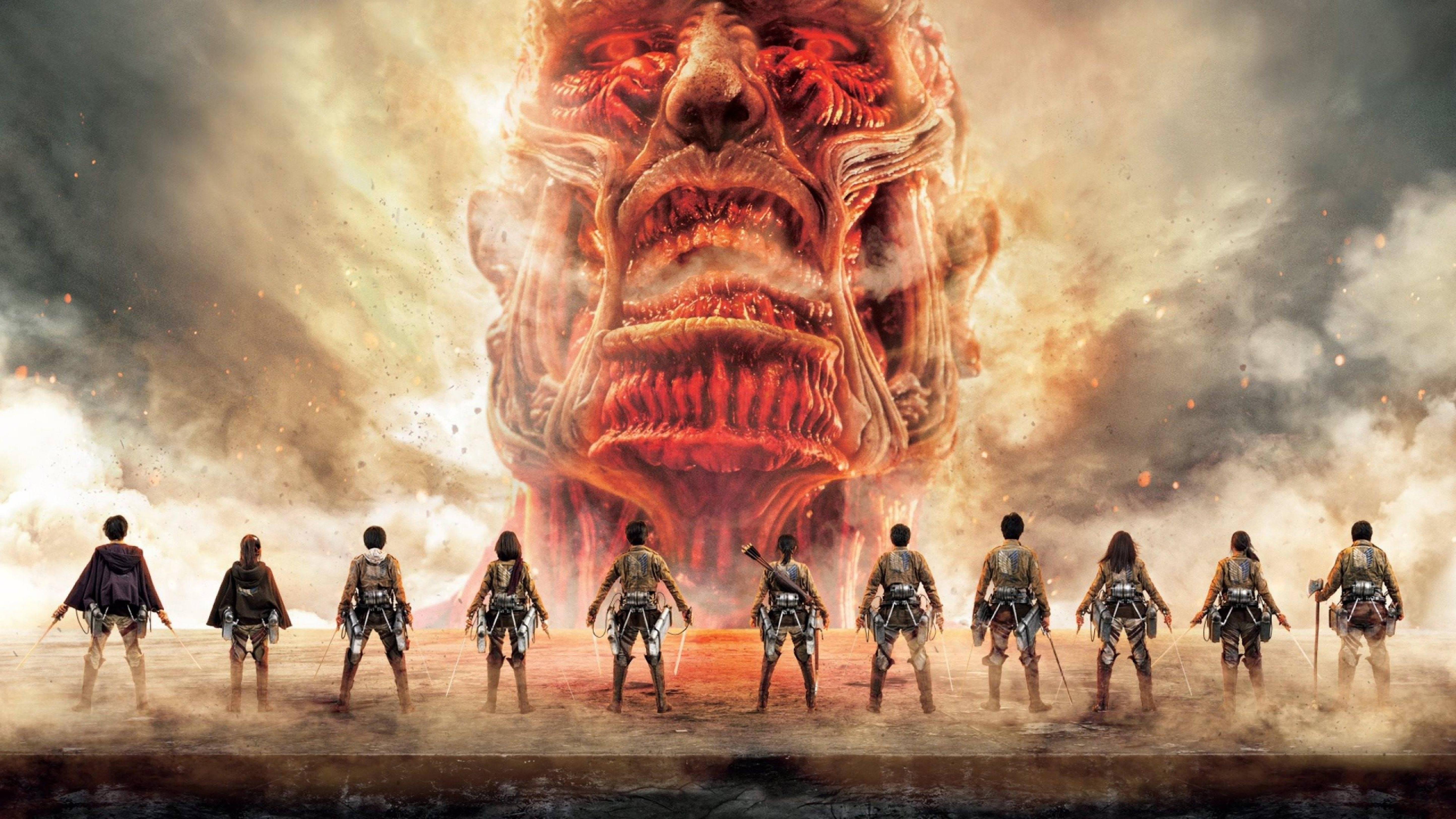 Attack On Titans 4K 거인의 얼굴 배경화면