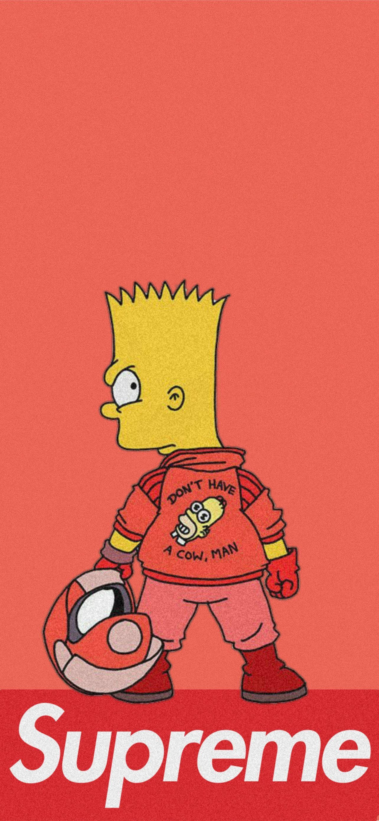 Bart Simpson Orange Supreme 배경화면