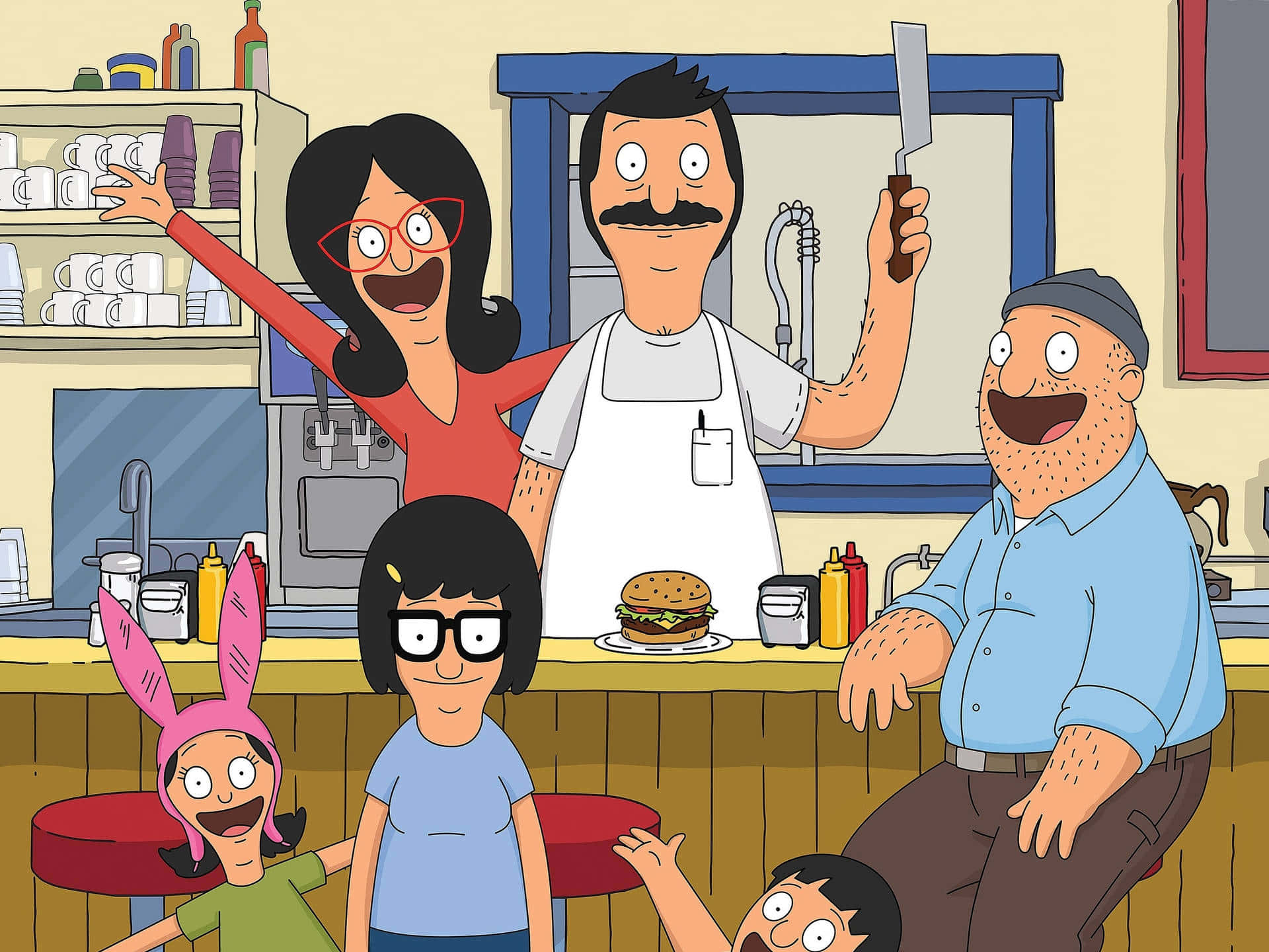 Belcher 가족과 테디가 함께한 밥의 버거 배경화면