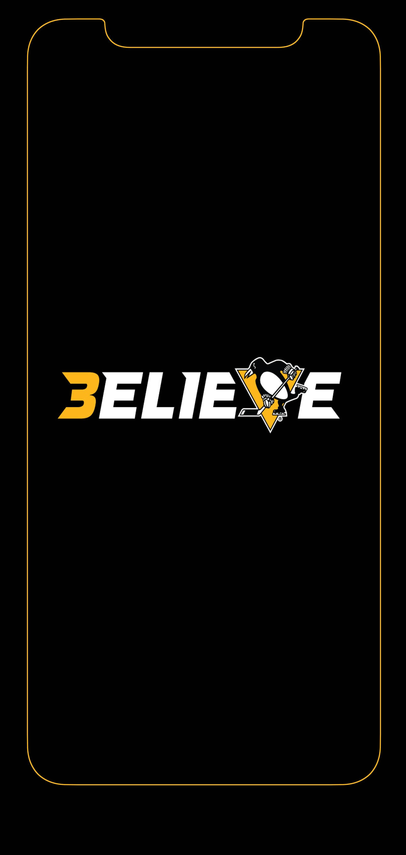 피츠버그 펭귄스 Believe 로고 배경화면