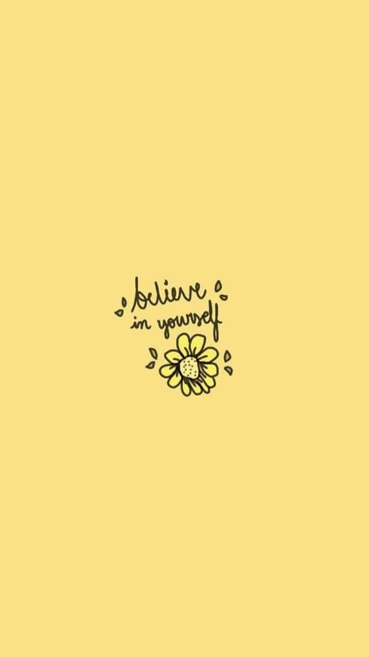 Believe In Yourself 귀여운 파스텔 옐로우 배경화면