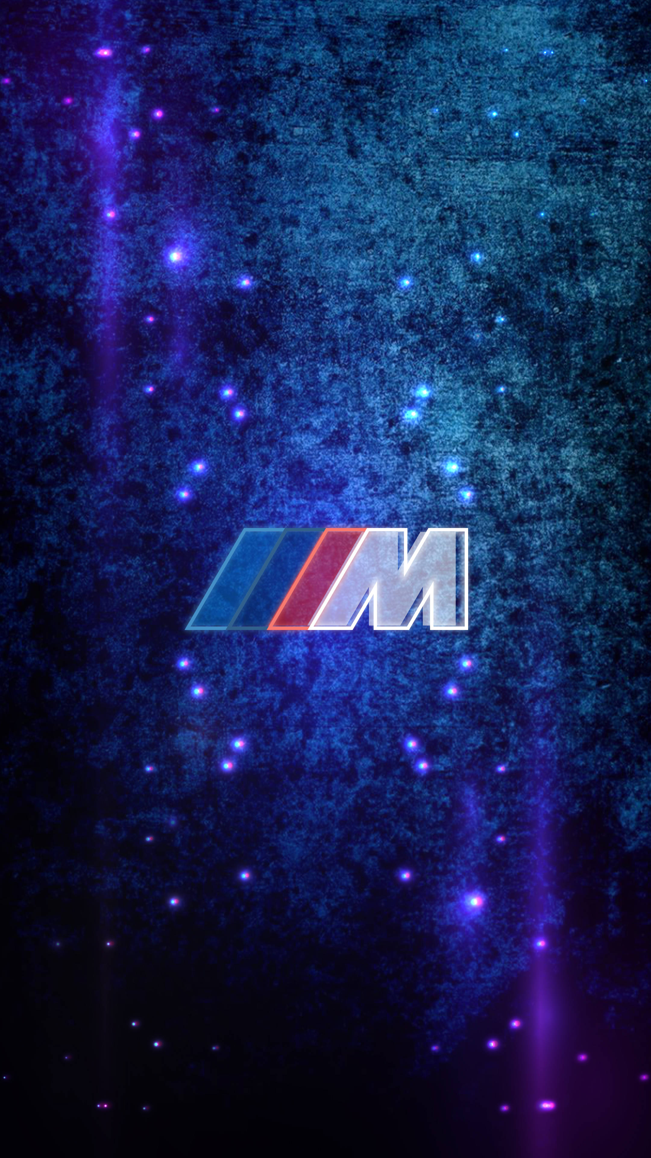 파란 보라 반짝임 BMW M 로고 배경화면