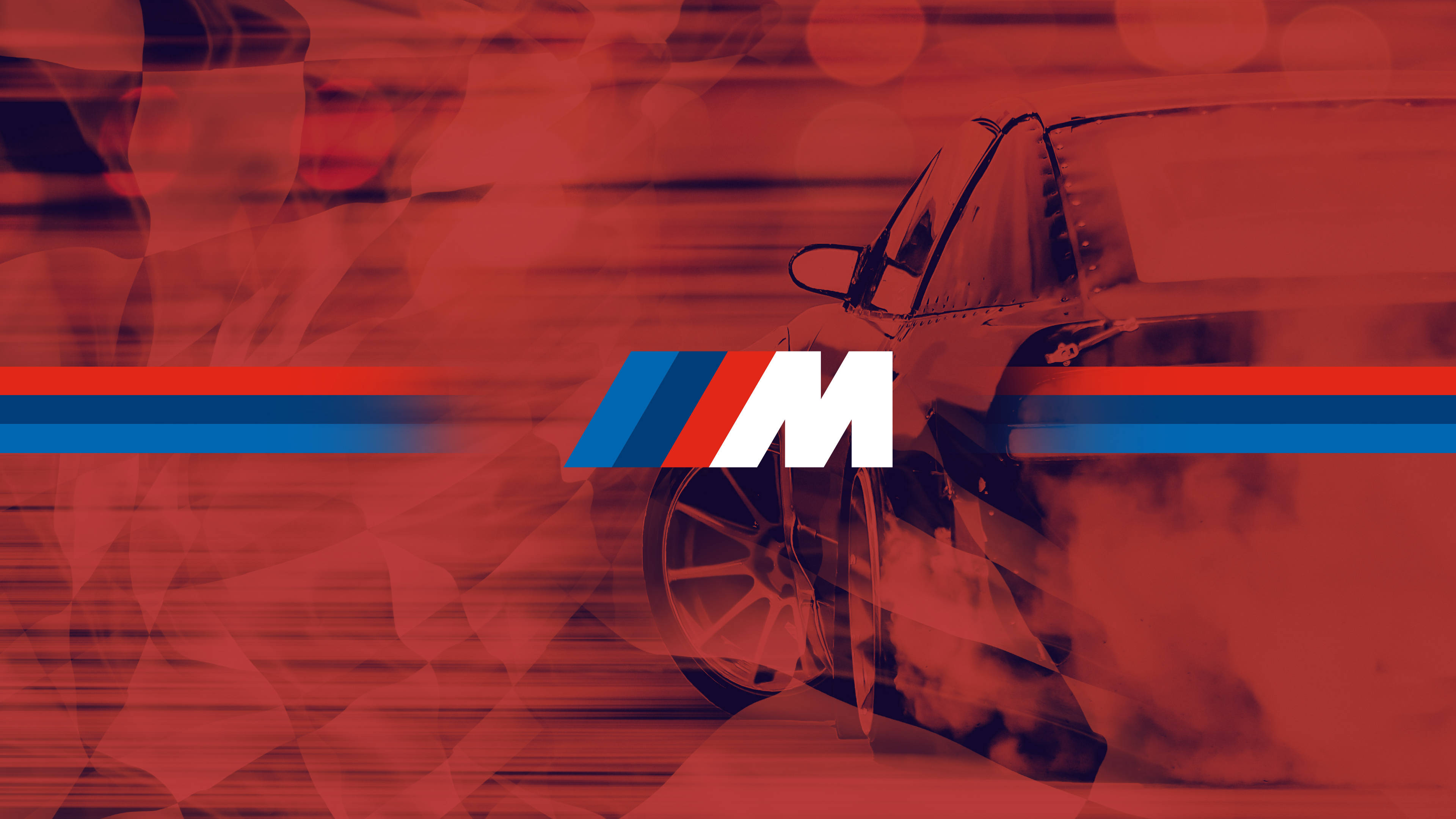 빨간 차 스모키 BMW M 로고 배경화면