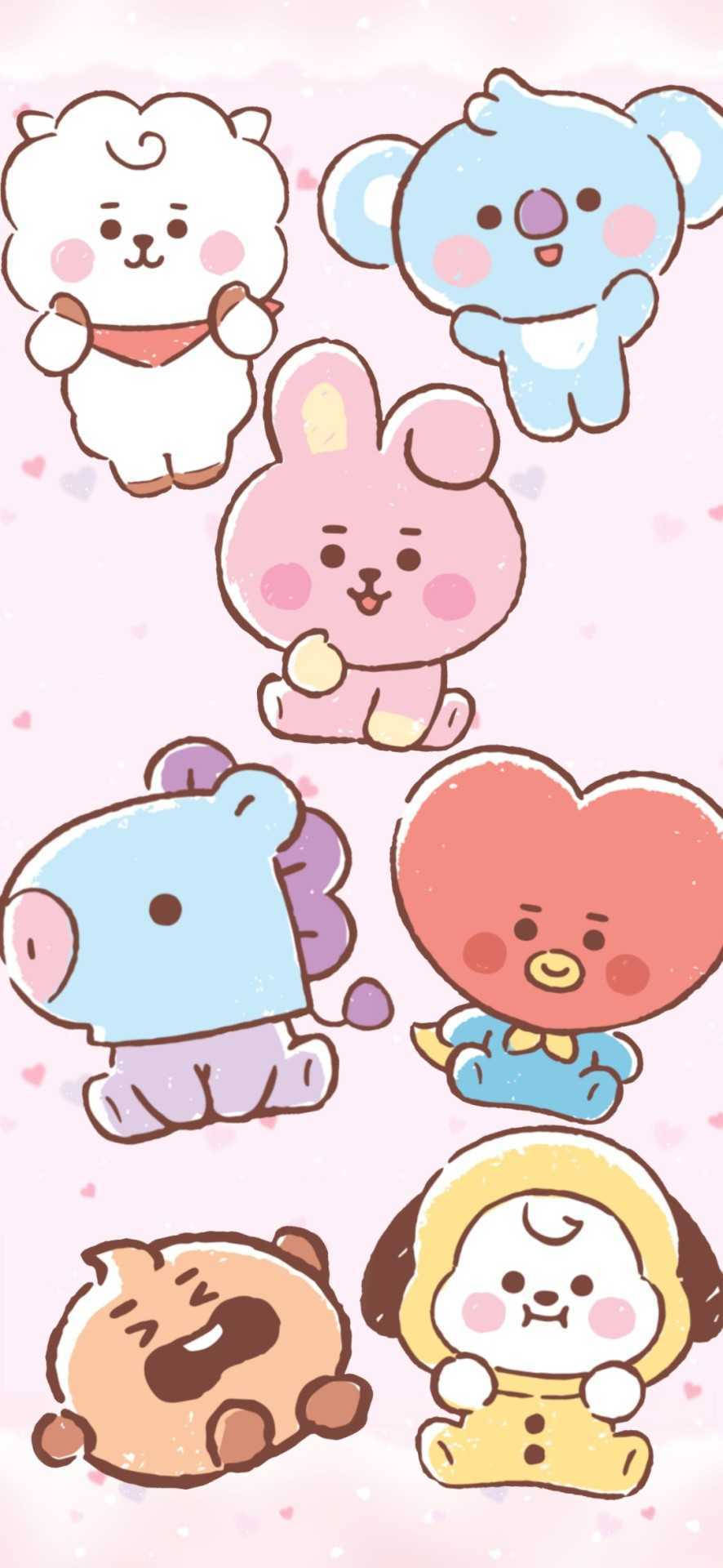 쿠키 BT21 라인 프렌즈와 함께 배경화면