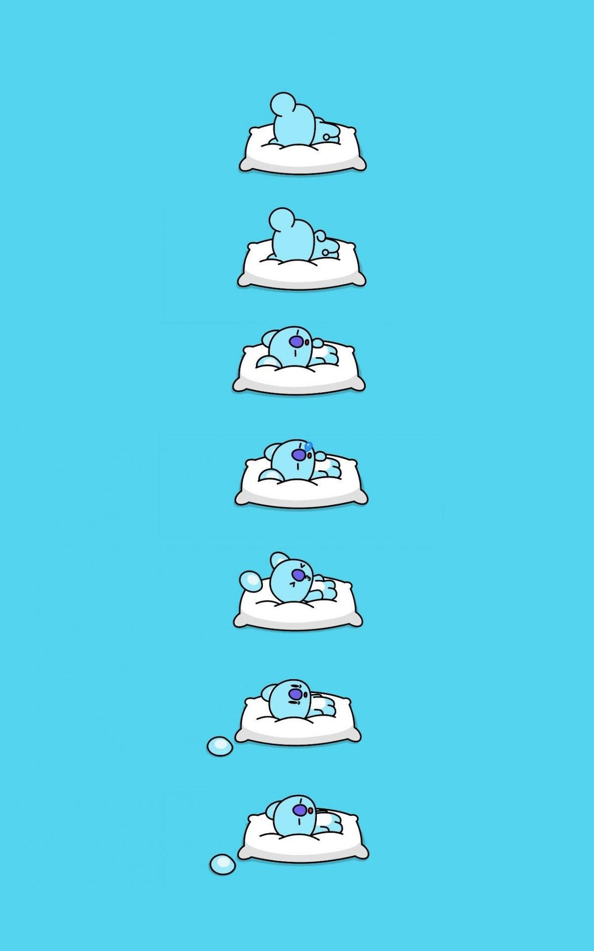 귀여운 BT21 코야 잠자는 모습 배경화면