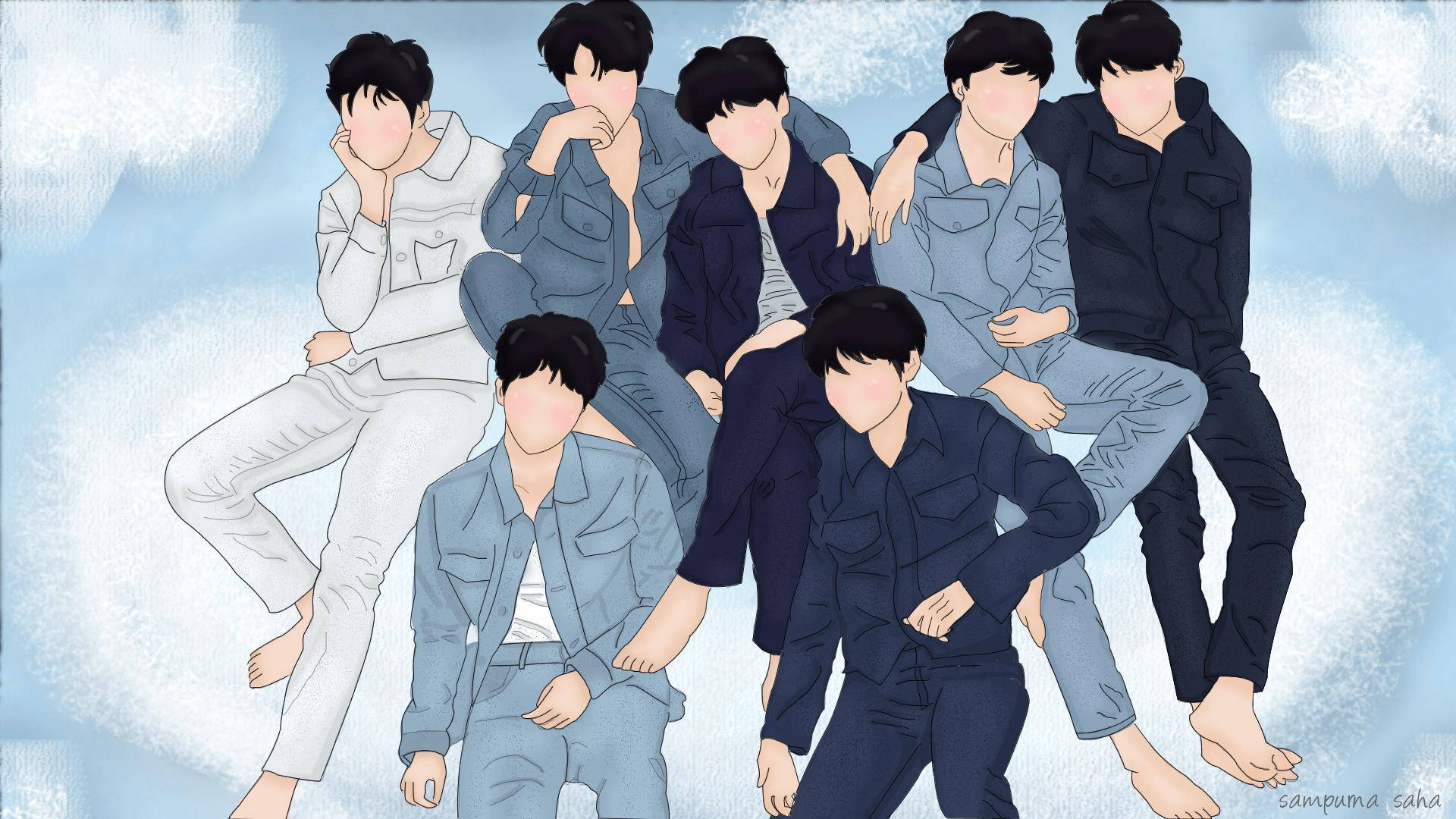 BTS 2020 애니메이션 아트 배경화면