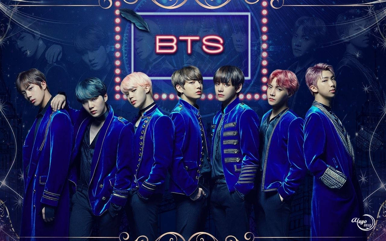 파란색으로 시크하게 BTS 배경화면