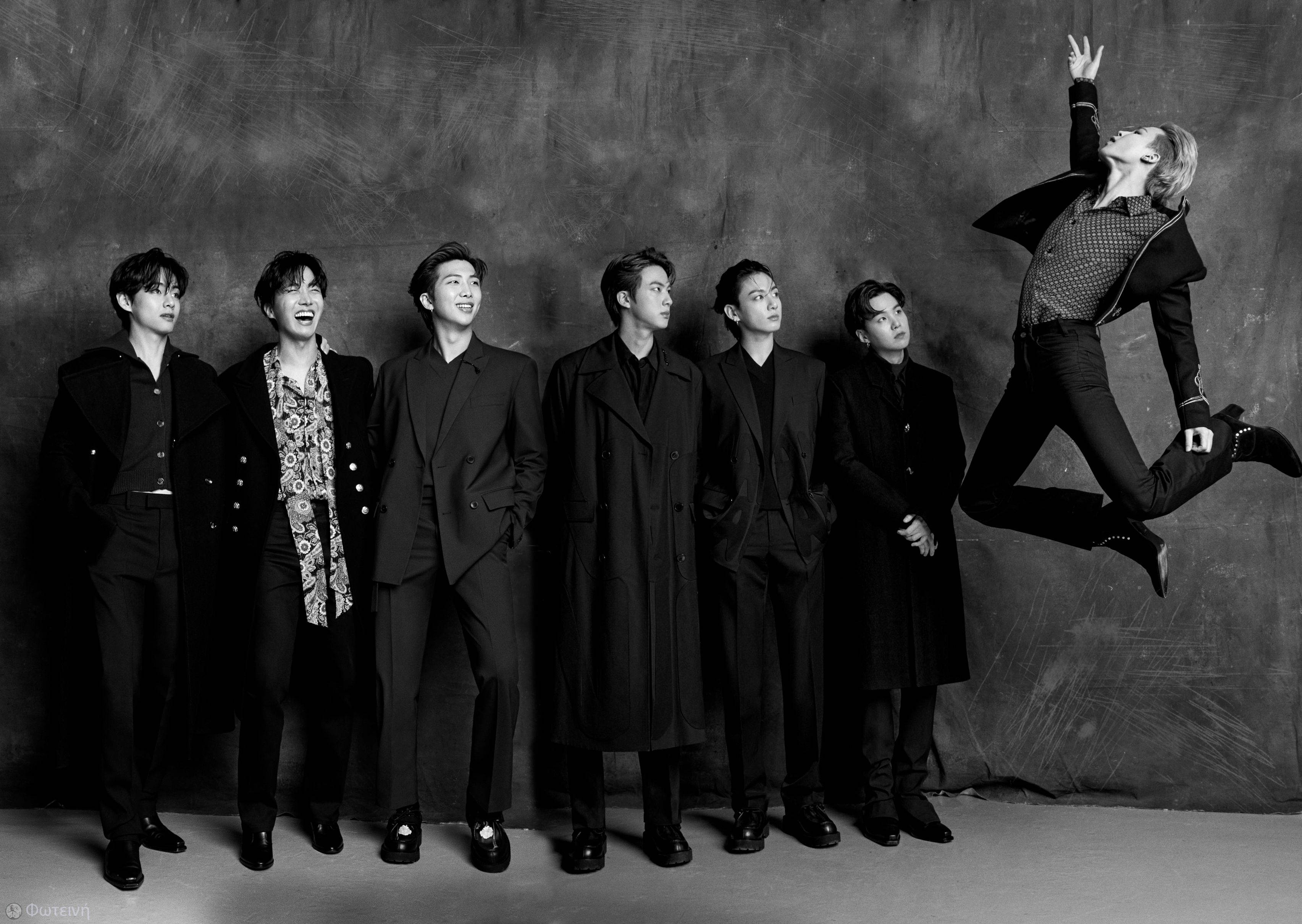 흑백 쿨 BTS 노트북 배경화면